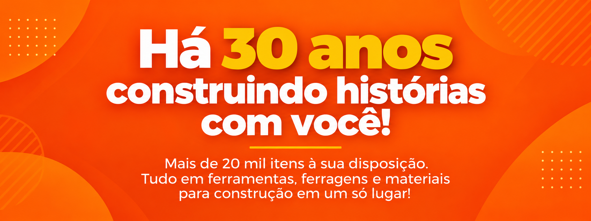Banner Laranja de 30 Anos de Histórias